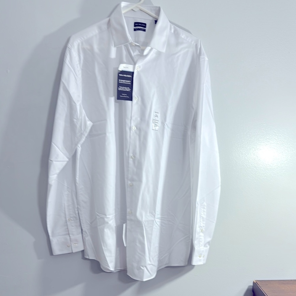 Van Heusen Tall Fit 16.5  35/36 Men's White Dress Shirt